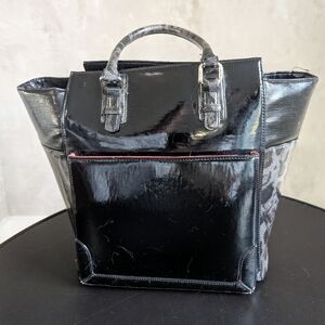 Chic Black Patent Leather Tote Bag